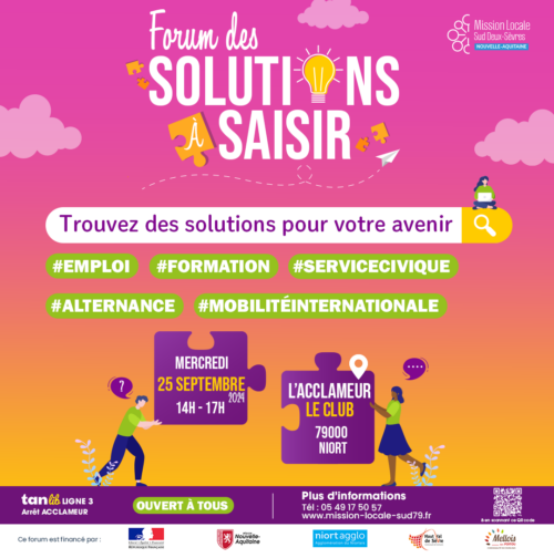 Venez rencontrer la PTS 79, au forum Solution à Saisir le 25 septembre au Club de l'Acclameur à Niort.